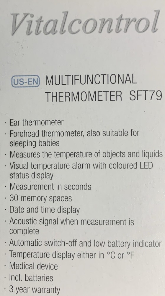 New Beurer SFT79 Vitalcontrol Multifunction Thermometer Ear Forehead Object
