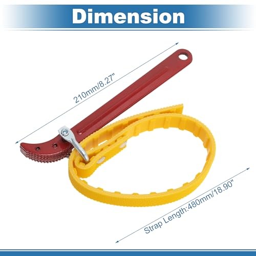 210mm Strap Wrench Rubber Steel Handle Adjustable Strap Removal Tool Multi