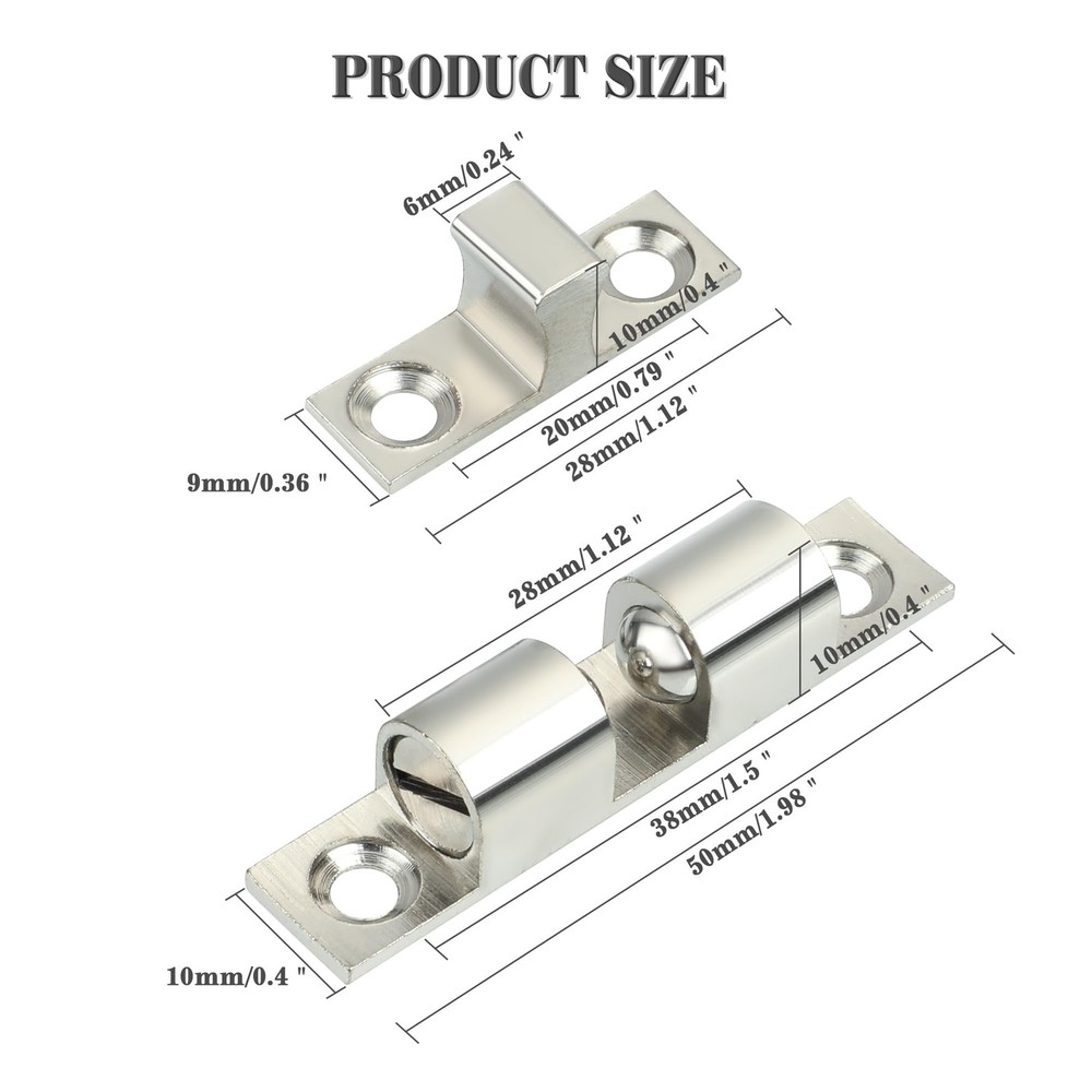 Double Roller Catch Cabinet Latches,Adjustable Double Ball Tension Roller Cat...