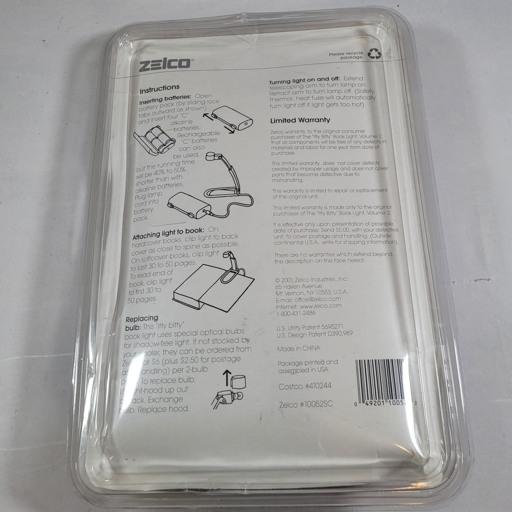 1998 NEW Zelco Itty Bitty Book Light Volume 2 High-Tech Smaller Lighter Brighter