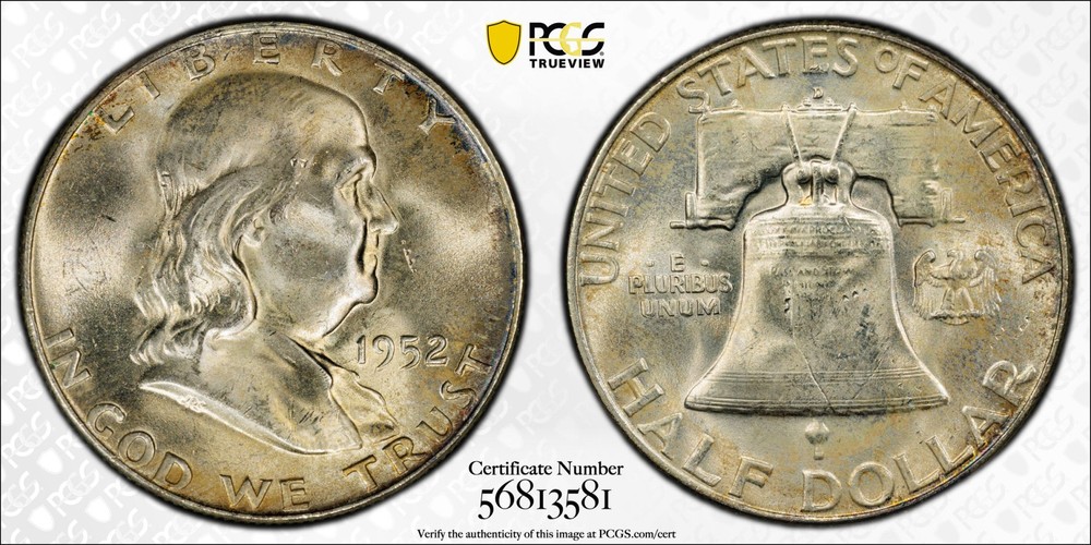 1952-D Franklin Half Dollar PCGS MS64