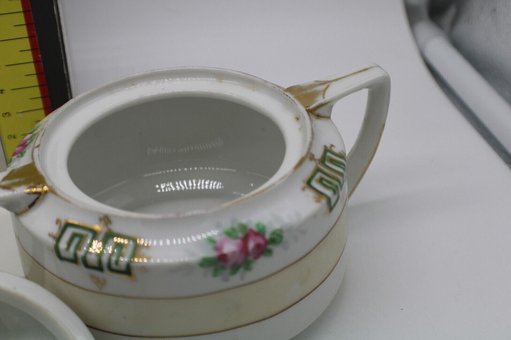 Nippon Hand painted Creamer and Sugar Bowl
