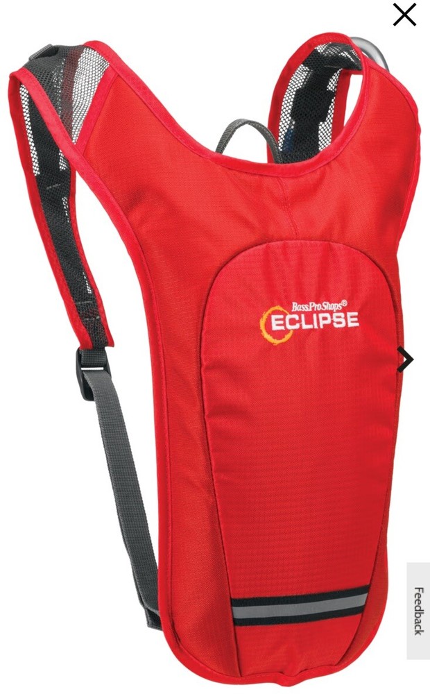 Bass Pro Shops Eclipse 1.5L Hydration Fluids Backpack Red Reflective New NWT