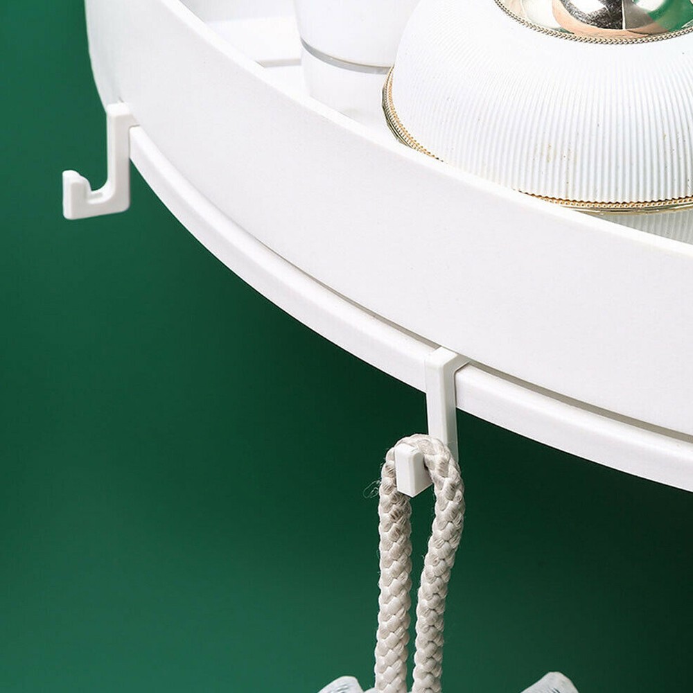 US 1-2Pc Triangular Shower Shelf Corner Storage Rack Bathroom Organizer Holder