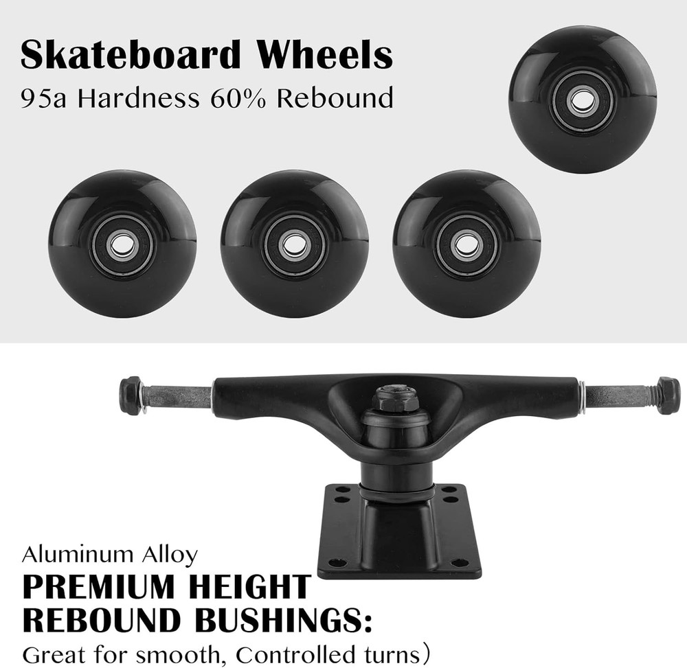 Skateboard Trucks Wheels Bearings Hardware Combo Kit