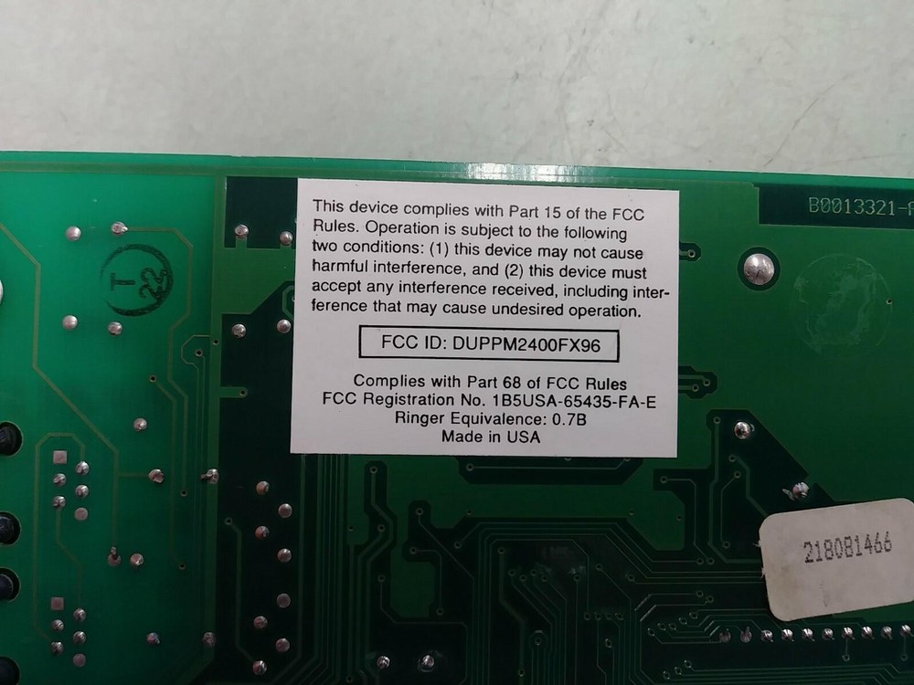 PRACTICAL PERIPHERALS PM2400FX96 2400Bps 8-BIT ISA INTERNAL FAX MODEM FROM 1991