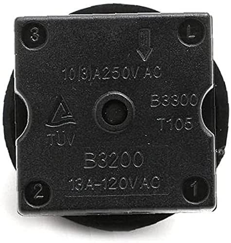 Black Fan Rotary Switch 4 Position 3 Speed Selector Switch Governor with Butt...