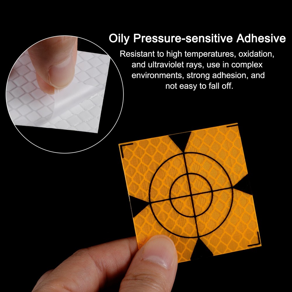 10pcs Reflector Target Sheets 60mm Self-adhesive Reflective Survey Target Yellow