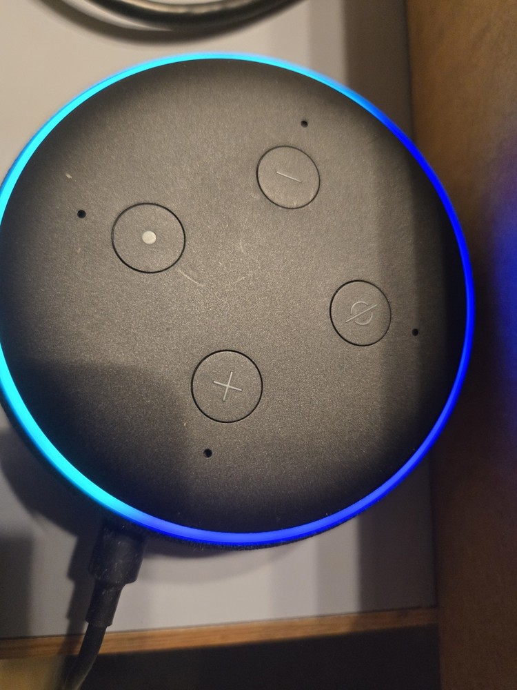 Amazon Echo Dot D9N29T (3rd Generation) Speaker Black Power Cord Tested WORKS