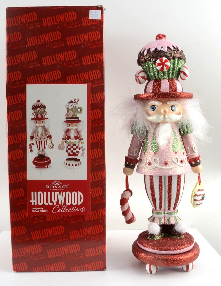 Kurt Adler Hollywood Nutcracker Candy Cupcake Hat Nutcracker w Box 16.5" EUC