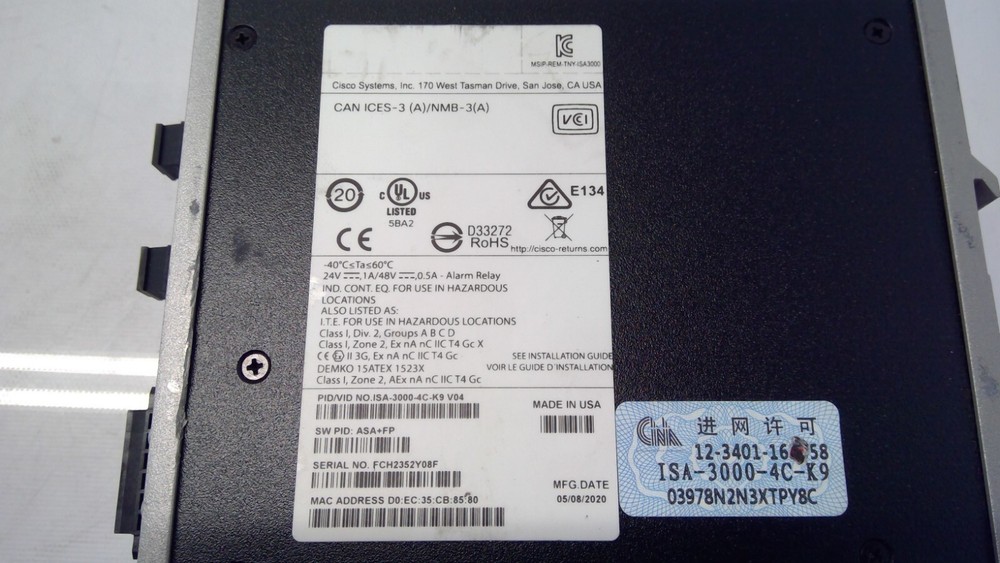 Cisco ISA-3000-4C-K9 Industrial Security Switch