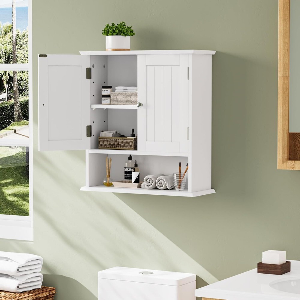 Smuxee White Bathroom Cabinet Wall Mounted, Small Small,