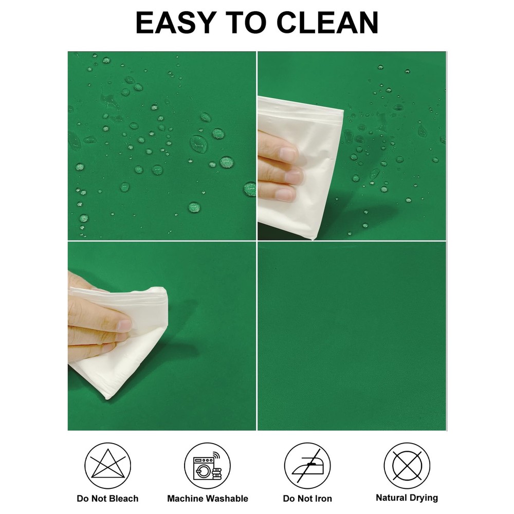 Fokitut 2 Pack Waterproof Rectangle Tablecloth, 90x132''-2pack, Emerald