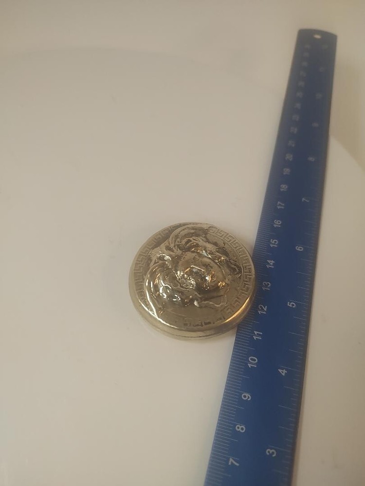 Handmade Solid Brass Medusa round 4.8 OZ