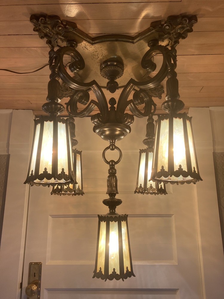 Exquisite Antique Light Fixture w/ Sconces