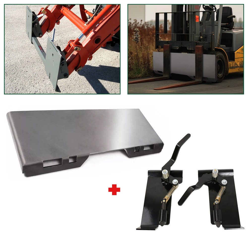 1/2" Quick Tach Attachment Mount Plate & Conversion Adapter Latch Skid Steer