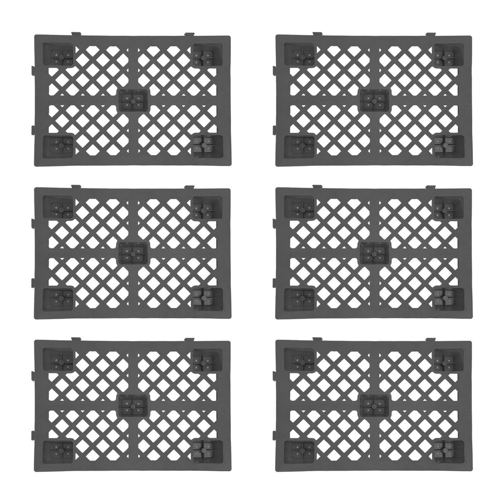 6x Plastic Pallets Interlocking Storage Stackable Anti-slip Loading Pallets