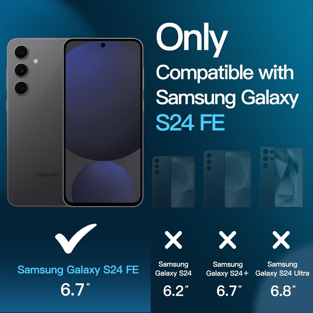 Screen Protector for Samsung Galaxy S24 FE with Camera Lens Protector, 2-Pack