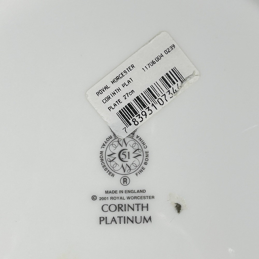 Royal Worcester Corinth Platinum Dinner Plate