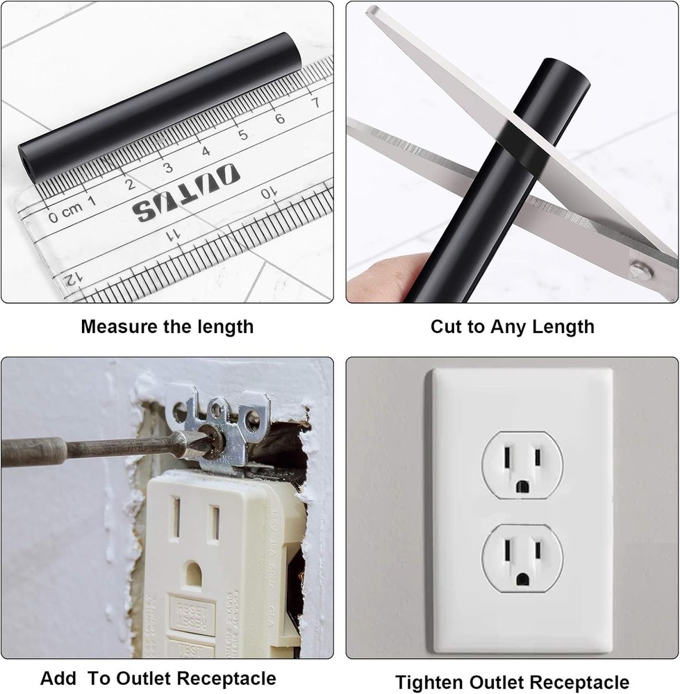 64 Pieces Electrical Outlet Spacers Box Extender Kit Black