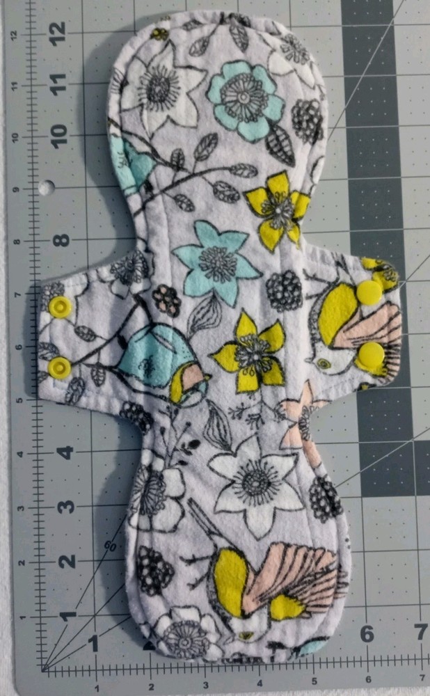 12" 100% Cotton Cloth Menstrual Pad Handmade Washable Reusable Zero Waste