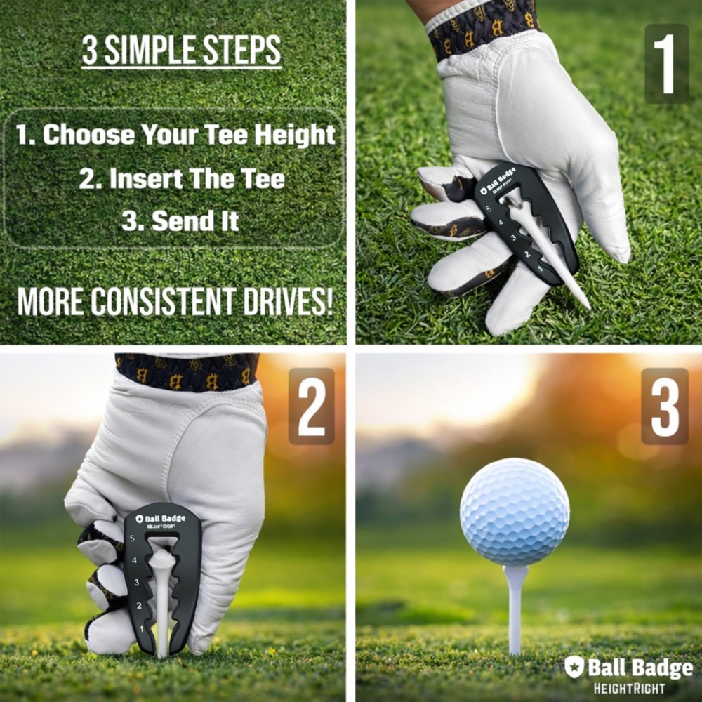 "Adjustable Golf Tee Height Tool Precision Setter for Consistent Swings"