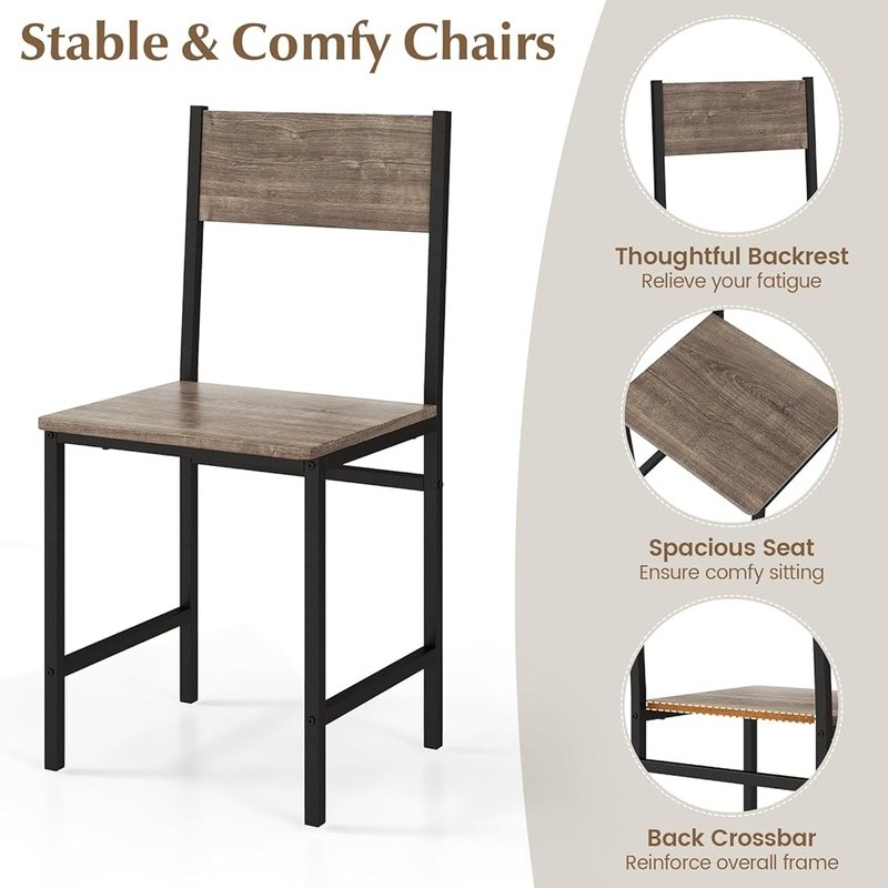 Heavy Duty Metal Dining Set 4 W/ Storage Solution & Space Saving Design New