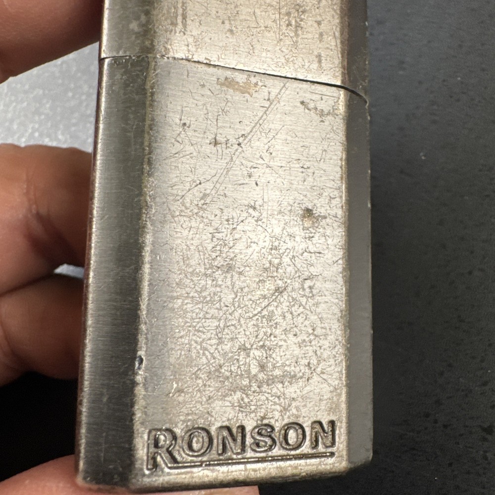 RONSON Jet Lite Butane Lighter SMOKE GREY - Works