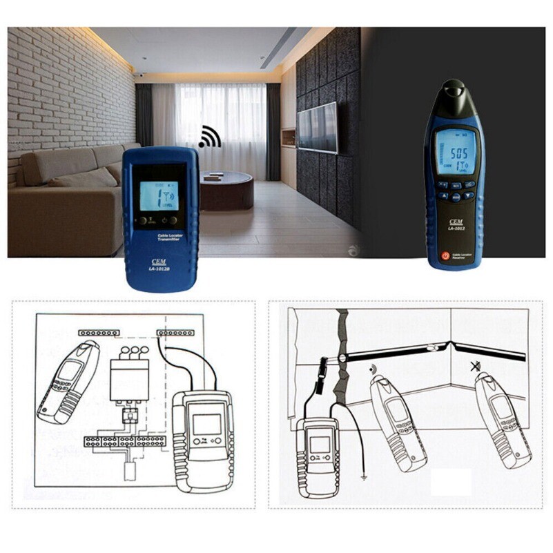 CEM LA-1012 General Cable Locator Tester Receiver with Transmitter Line Tracker