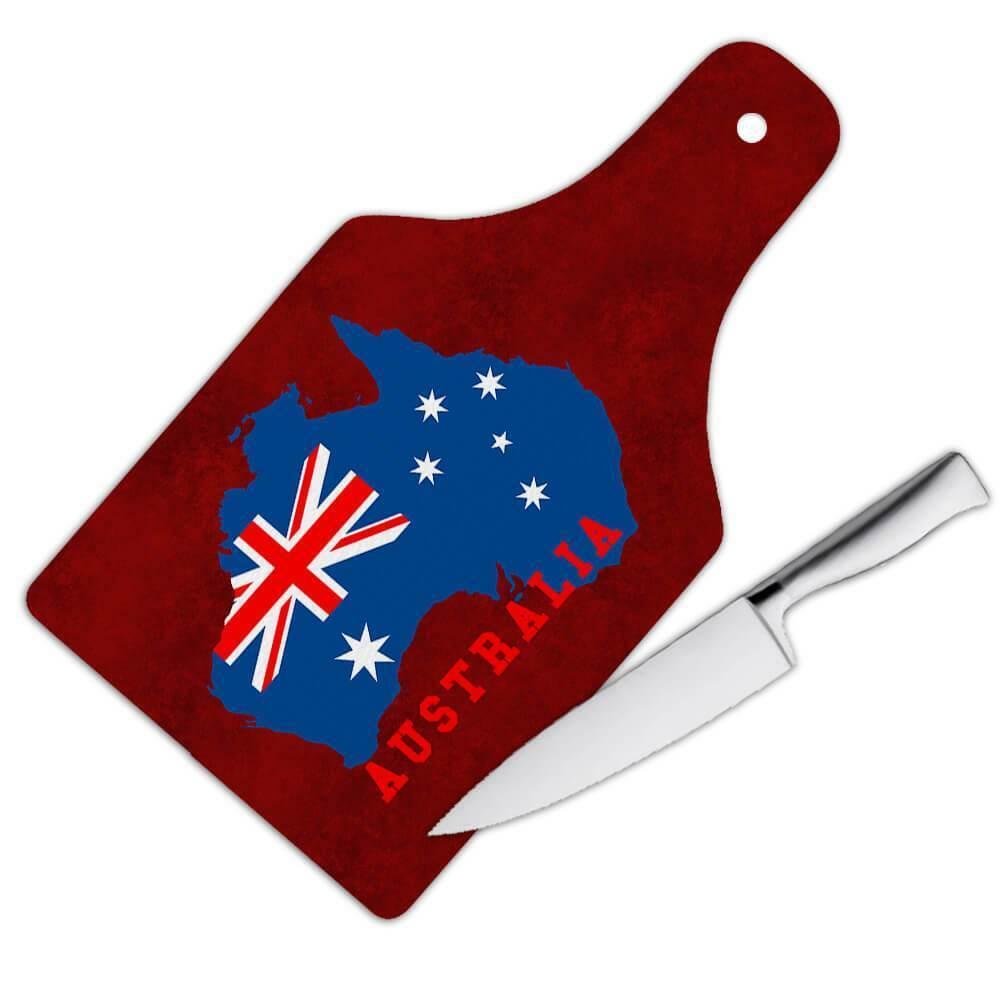 Gift Cutting Board : AUSTRALIA Map Australian Aussie Flag Expat Pride Country