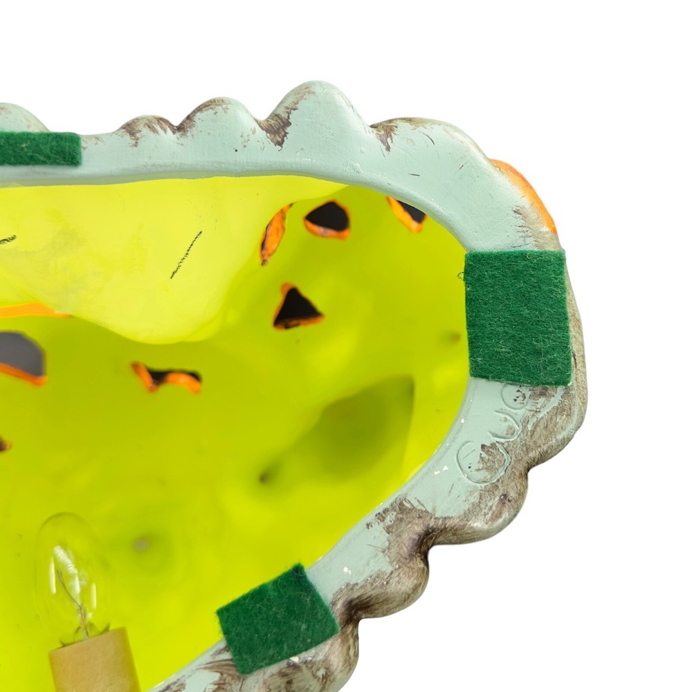 Halloween Light Up Jack O Lantern Ghosts Mouse Spider Ceramic Night Lamp Signed