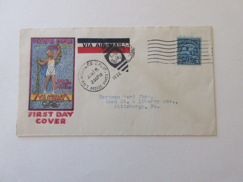FDC - 1932 Los Angeles Olympics - (Lot 359)
