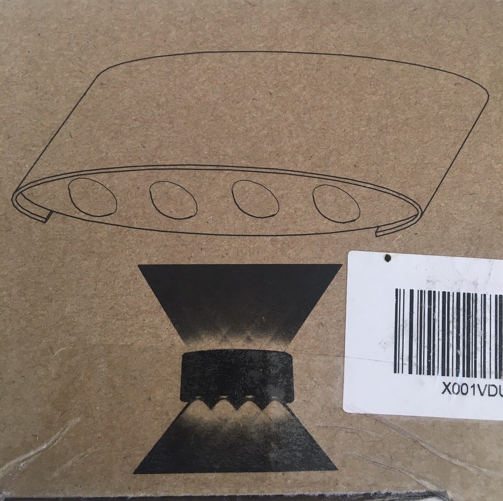 LED Water Proof Double Sided Black Wired Lamp