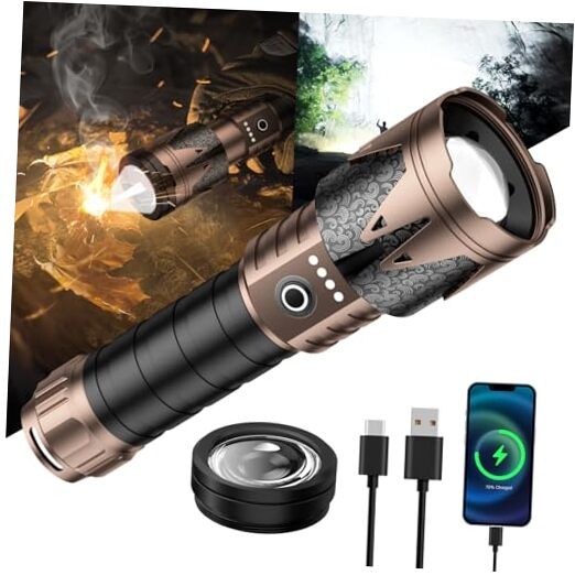 LED Flashlights High Lumens with Rechargeable Flashlight-1pcs Upgraded