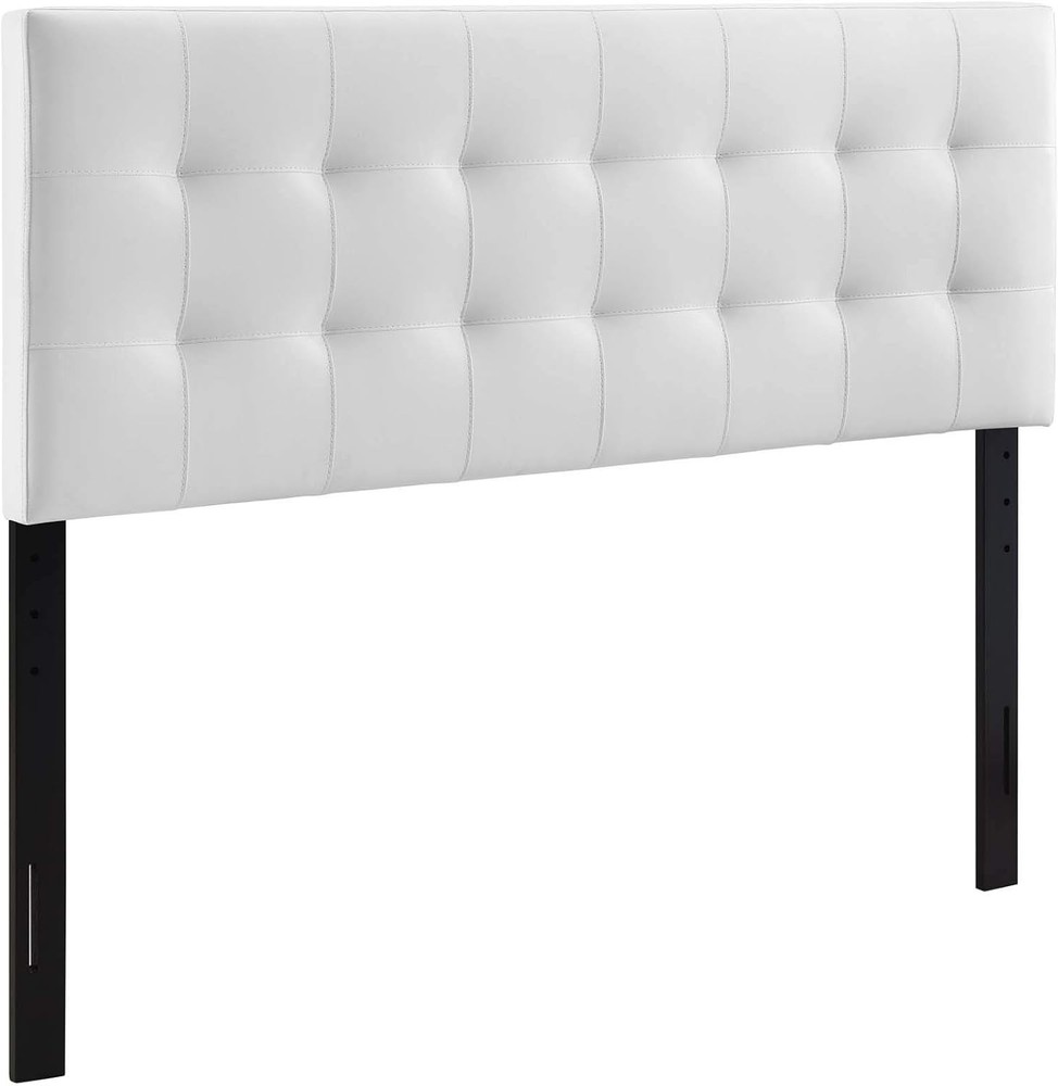 Eco-Friendly Adjustable Full Headboard in Leather - Chic Tufted Design