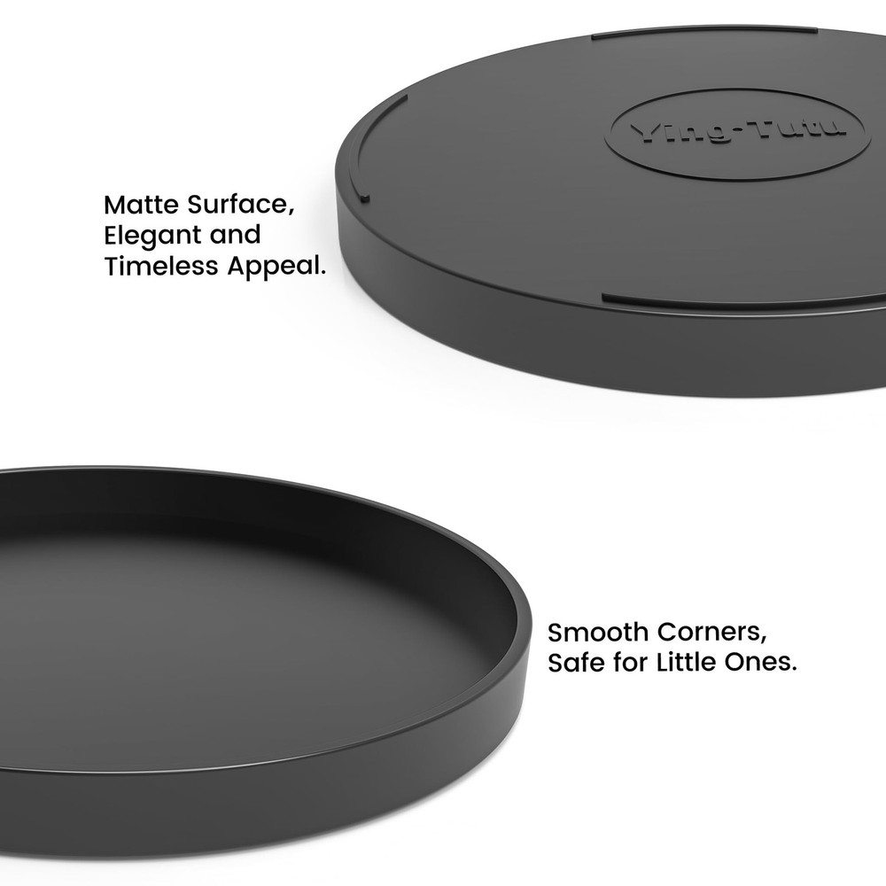Blaucasa Bathroom Vanity Tray, 1 Pack 9" ABS Black Round 9",