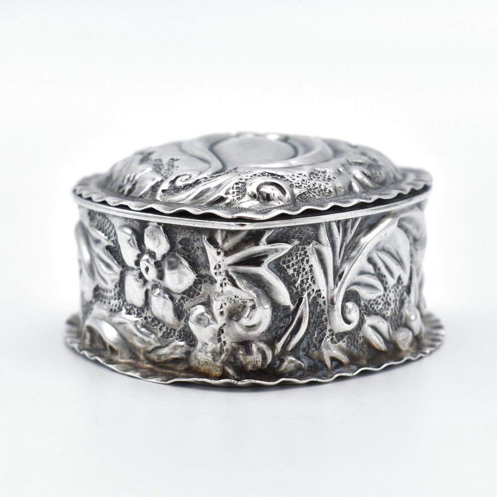 Antique Victorian Solid Silver Snuff Box Heart Shape 1876 Henry Williamson