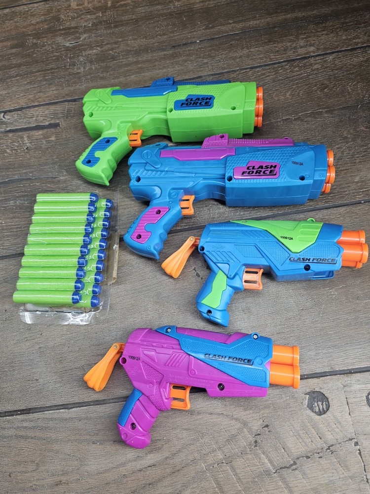 Adventure Force Clash Force Combo 4 Pack Dart Blaster Set, 24 Pieces