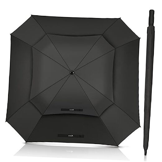 Extra Large Golf Umbrella 62 Inch, Automatic Open Double Canopy Vented Golf