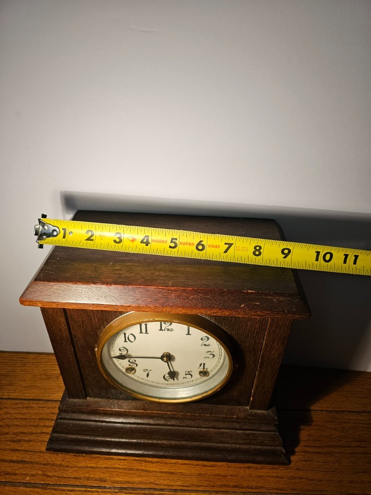 VINTAGE INGRAHAM WOOD MANTEL CLOCK ( SEE DESCRIPTION)