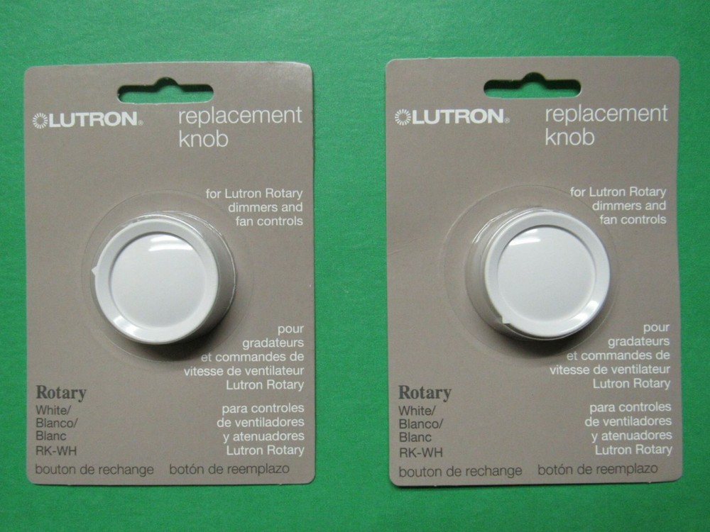 (2) White LUTRON Knobs fits volume control, fan, dimmers, etc