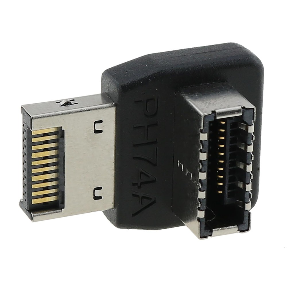 ZZHXSM Right Angle USB E Type Adapter USB3.1 E Header Converter 90 Black