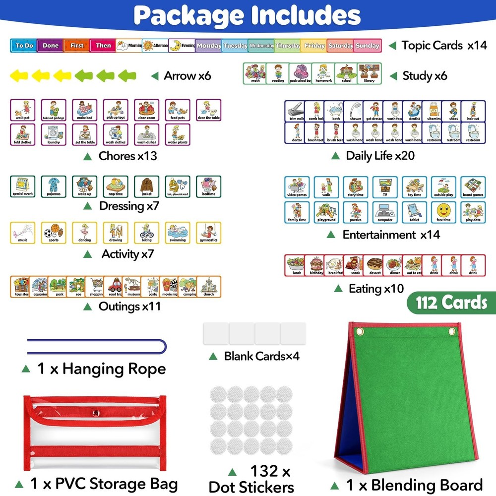 Torlam Visual Schedule for Kids Chore Chart, Morning Bedtime Routine Chart fo...