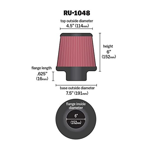 High-Flow Original Lifetime Universal Clamp-On Air Filter: High Performance,