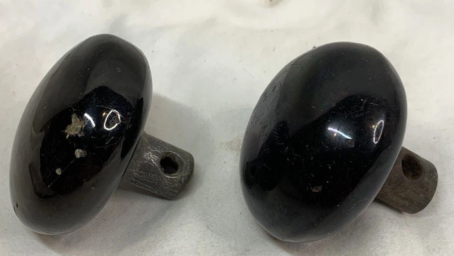 Two Antique Mortise Lock Door Knobs Original Replacement Knobs With Spindle