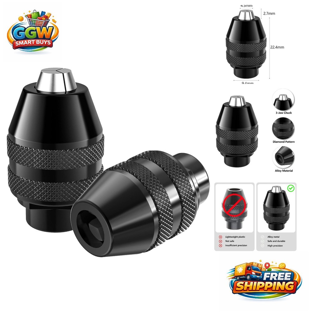 Quick Change 2-Pack Keyless Chuck for Dremel: Precision Tool Adapter Kit