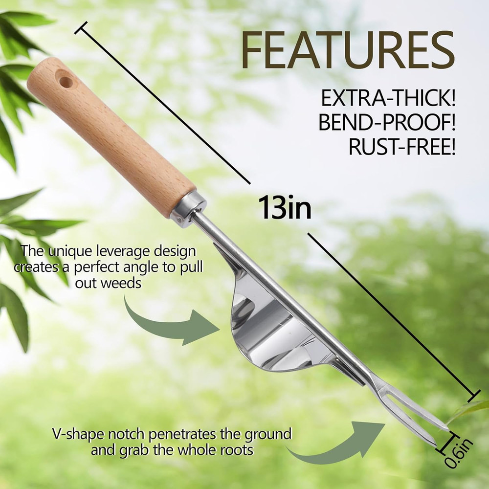 Dmwespe Gardening Hand Weeder Tools, 6 Teeth Uprooting Weeding Tool Multifunctio