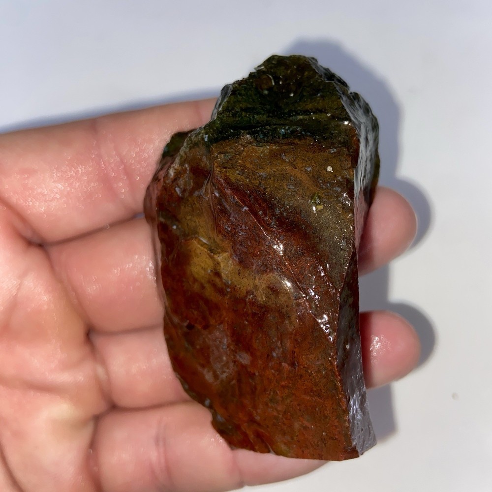Green Red Moss Agate Rough 3.84 Oz