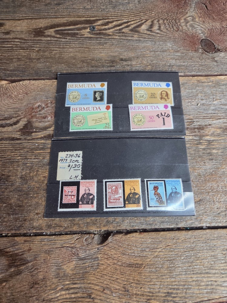Bermuda Vintage Bundle Of 4 Stamps/Botswana 3 Stamps Bundle