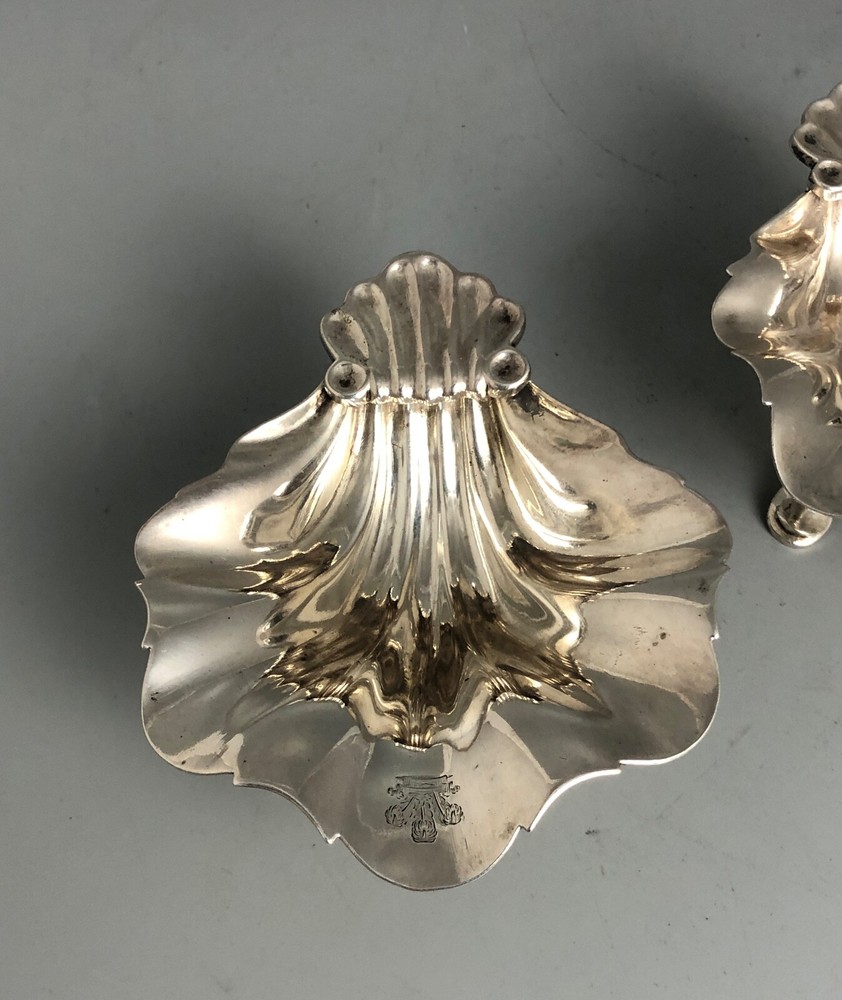 Georgian Crested Solid Silver Salts Thomas Watson Newcastle c1800 237g CBEZX
